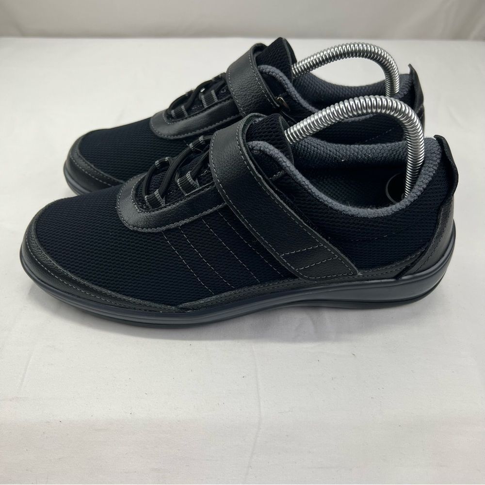 Orthofeet Breeze Black Leather Comfort Diabetic Shoes  Women’s 9 835